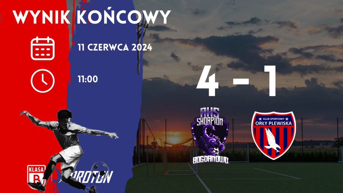 Kolejka 24: Skorpion Bogdanowo 4-1 Orły Plewiska